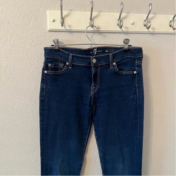 7 for All Mankind The Skinny Dark Wash Jeans - Picture 3 of 10